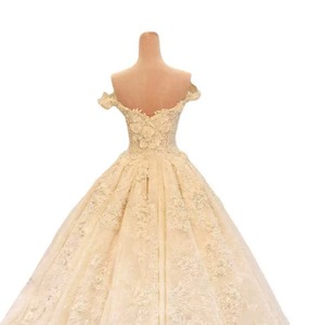 Vestido de Novia de Lujo con Cola Real, Bordado Vintage Personalizado, Cuello Alto, Manga Tres Cuartos, Blanco 2026, con Lentejuelas - Product Image 5