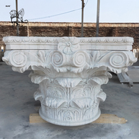 BLVE grande décoration de maison extérieure Designs modernes sculpture à la main pierre pilier tête marbre blanc colonne romaine capitale