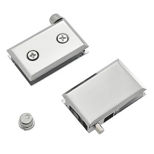 Charnière de porte en verre Poluoni, épaisseur 6-10 mm, en acier inoxydable, surface brossée, pour l'installation de portes d'armoires - Product Image 2