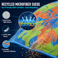 Serviette de plage tropicale personnalisée à séchage rapide, sans sable, en microfibre recyclée, avec sac