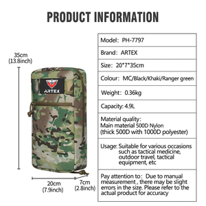 Sac banane tactique camouflage, pochette utilitaire Molle, poche latérale zippée, accessoire de randonnée EDC, OEM ODM - Product Image 2