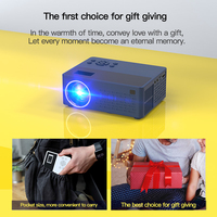 Mini projecteur LCD portable 2025 avec lampe LED, haut-parleurs intégrés, prend en charge la résolution 1080P HD/USB/AV, pour les présentations de bureau, utilisation en intérieur/extérieur, 100