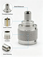 Connecteur coaxial RF mâle de type N Aurora Yu N02 50 ohms pour antenne de station de communication sans fil RG58