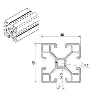 4040 t-khe nhôm đùn hồ sơ với 40 loạt 8 mét khe cắm - Product Image 4