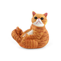 Modèle de chat de compagnie réaliste pour l'exportation, en PVC, noir et orange, pour la maternité, la cognition et la posture assise, style décontracté, décoration intérieure, jouet