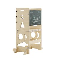 Torre de aprendizaje Montessori para niños, soporte de escalada para bebés con pizarra, taburete plegable de madera, taburete plegable para lavabo.