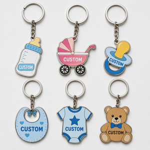 Porte-clés personnalisés de haute qualité pour bébés, cadeaux de naissance, pendentifs souvenirs, porte-clés de baptême pour nourrissons, souvenirs de crèche, vente en gros - Product Image 1