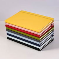 Cahier de journal classique A5 à couverture rigide en cuir PU à faible coût avec sangle élastique pour le planificateur personnel de promotion d'affaires de bureau