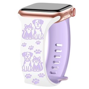 Correa de Silicona con Grabado de Animales para Apple Watch Series 10/9/8/7, Correa con Grabado de Gato y Perro para Apple Watch - Product Image 5