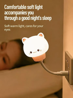 Veilleuse à commande vocale MSBN, forme de lapin, canard, ours, chat, mignonne, lampe de chevet LED USB, décoration de chambre d'enfant, cadeau