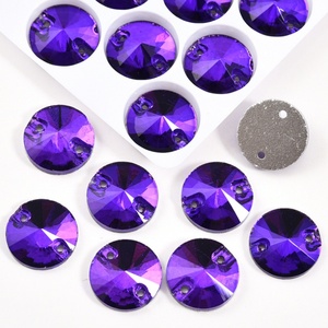 OLeeya Perles Rondes Rouges à Coudre, Bijoux en Strass, 8mm à 18mm, Strass en Verre Rivoli Flatback Light Siam à Coudre en Gros pour Vêtements - Product Image 5