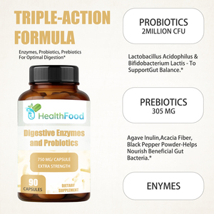 Cápsulas de Enzimas Digestivas y Probióticos HealthFood, 90 Unidades, Suplemento Dietético de Alta Potencia para Apoyar la Digestión y el Confort - Product Image 4