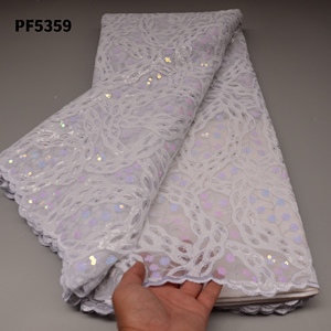 2022 Mới Nhất Organza Vải Tuyn Phi Váy Ren Màu Nâu Pháp Net Wedding Sequins Ren - Product Image 4