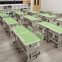 Meubles d'école en métal modernes, ensemble bureau et chaise réglables pour enfants, salle de classe - Bureau d'étudiant durable