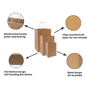 Bolsa de Papel Kraft Reciclable Ecológica Personalizada con Asas de Cuerda de Algodón, Impresión Flexográfica, Estilo Clásico para Comida para Llevar de Restaurantes - Product Image 2