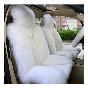 Housse de siège de voiture <span class=keywords><strong>en</strong></span> fourrure de mouton australienne Okayda, respirante, 140x55cm, ajustement universel pour l'hiver, pour la sellerie et la décoration automobile - Product Image 1