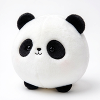 Peluche Panda Douce Ronde Rembourrée en Coton PP, Coussin Animal Personnalisable pour Cadeau de Fête