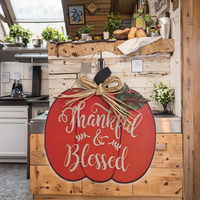 Décorations de Noël en bois de haute qualité pour la fête de Thanksgiving, panneaux muraux suspendus pour la porte d'entrée