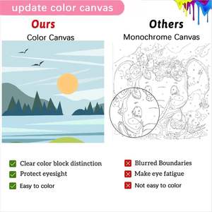 Lot <span class=keywords><strong>de</strong></span> 4 kits <span class=keywords><strong>de</strong></span> <span class=keywords><strong>peinture</strong></span> par numéros encadrés pour enfants, paysage <span class=keywords><strong>de</strong></span> <span class=keywords><strong>coucher</strong></span> <span class=keywords><strong>de</strong></span> <span class=keywords><strong>soleil</strong></span>, toile DIY, <span class=keywords><strong>peinture</strong></span> <span class=keywords><strong>acrylique</strong></span>, facile pour débutants, décoration murale, 8x8 pouces - Product Image 3