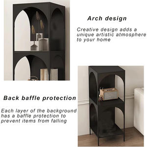 Table de <span class=keywords><strong>chevet</strong></span> moderne noire avec étagère de rangement en <span class=keywords><strong>cube</strong></span>, vente en gros d'usine chinoise, table de nuit en métal pour chambre à coucher et salon - Product Image 5