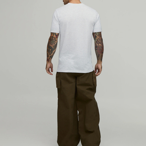 Custom <b>Men</b> <b>Brown</b> <b>Cargo</b> Pants Wide Leg Drawstring Cotton Loose Fit Utility Streetwear <b>Trousers</b> - Product Image 5