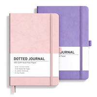 Carnet de notes A5 à pois pour femme, en cuir PU, couverture rigide, avec porte-stylo, agenda quotidien, 2 marque-pages en ruban, vente en gros