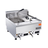 Friteuse Électrique Commerciale Certifiée Style Européen DC4F-1G 220V, Nettoyage Facile, Garantie Complète pour Frites Croustillantes
