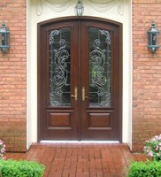 Prima China, fabricant de premier plan, portes pivotantes en bois massif sur mesure, portes d'entrée de villa, portes extérieures résistantes à l'eau, serrure intelligente