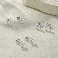 Ensemble de bijoux trèfle à quatre feuilles en argent S925, exclusivité boutique, moissanite VVS1 certifiée GRA, ensemble de bijoux tendance