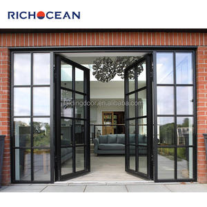 Richocean tùy chỉnh cong Nhôm đóng khung đu cửa kính crittall phong cách lối vào kim loại pháp cửa - Product Image 6