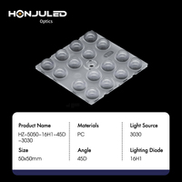 HONJU PC Fournisseur de lentilles LED extérieures moulées par injection sur mesure, indice de protection IP65, angle de faisceau de 45 degrés, garantie de 2 ans pour projecteur LED