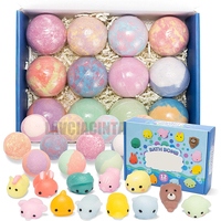 Coffret Cadeau de 12 Bombes de Bain Hydratantes et Moelleuses Véganes Bio de Luxe Premium, Ingrédients 100% Naturels, Jouet, Anniversaire Enfants