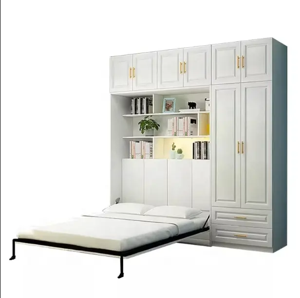 보이지 않는 침대 다기능 옷장 통합 작은 아파트 발코니 현대 간단한 다중 공간 벽 머피 침대