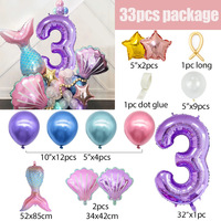 Costume de ballon numérique sirène violette pour la mise en page de scène en plastique transfrontalière d'anniversaire pour enfants avec thème Shell