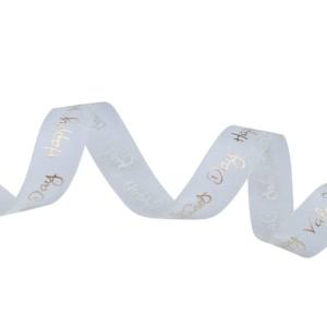 ริบบิ้นโปร่งแสงลายทองคำ "ความรักในทุกการพัน" สำหรับช่อดอกไม้และของขวัญ ริบบิ้นออร์แกนซ่าโปร่งแสงสำหรับวันวาเลนไทน์ - Product Image 3