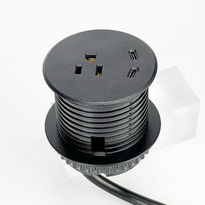 Toma de Corriente Redonda Empotrada USB C Personalizada de 60 mm, Toma de Corriente Multifuncional para <span class=keywords><strong>Muebles</strong></span> y Mesas - Product Image 1