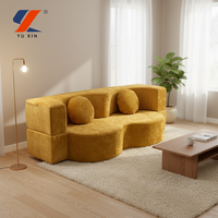 Elegante Sofá Cama Convertible de Dos Plazas, Seccional, con Tela de Esponja, Diseño Moderno para Apartamentos Pequeños y Lofts, Funda Extraíble