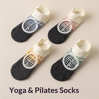 Chaussettes de yoga professionnelles tricotées à blocs de couleur, à talon ouvert, antidérapantes pour femmes, idéales pour les débutantes, usage intérieur printemps-automne
