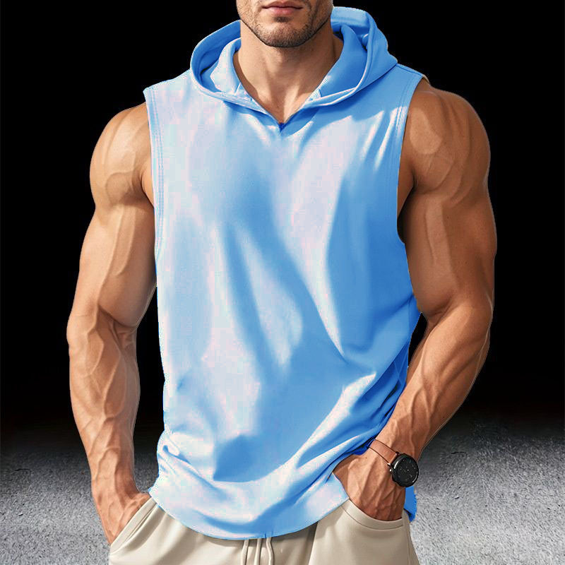 Blue vest hooded