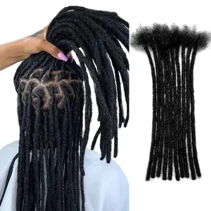 Loc Extensions Human Hair 6=30 Inch 0.6cm Width Handmade Permanent Dreadlock Extensions For Women/Men Can Be Dyed,Curled and Ble