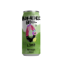 Bière pression sans alcool saveur thé vert 500ml, marque OEM en gros, rafraîchissante et saine, boissons sans alcool
