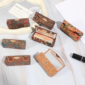 Nouvelle boîte à rouge à lèvres de style chinois rétro, coffret cadeau au design simple et haut de gamme, boîte de rangement pliable rouge style campagnard - Product Image 3