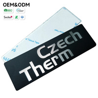 Etiqueta Metálica Autoadhesiva Anodizada Resistente para Termostatos, Placa de Identificación con Logotipo de Marca, Corte CNC 3D con Diseño de Diamante