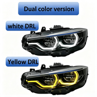 LIANGTU Faros Delanteros LED Estilo Ikon V2 Amarillo Blanco DRL para BMW F32 F33 F36 F80 F82 M3 M4, Luces Delanteras con Señal de Giro Alta y Baja
