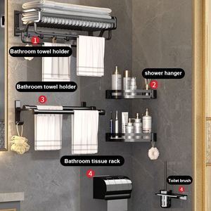 Lowest Price <b>Bathroom</b> Bath Towel Holder Bar Towels Set <b>Bathroom</b> Paper Towel Rack Shelf - Product Image 3