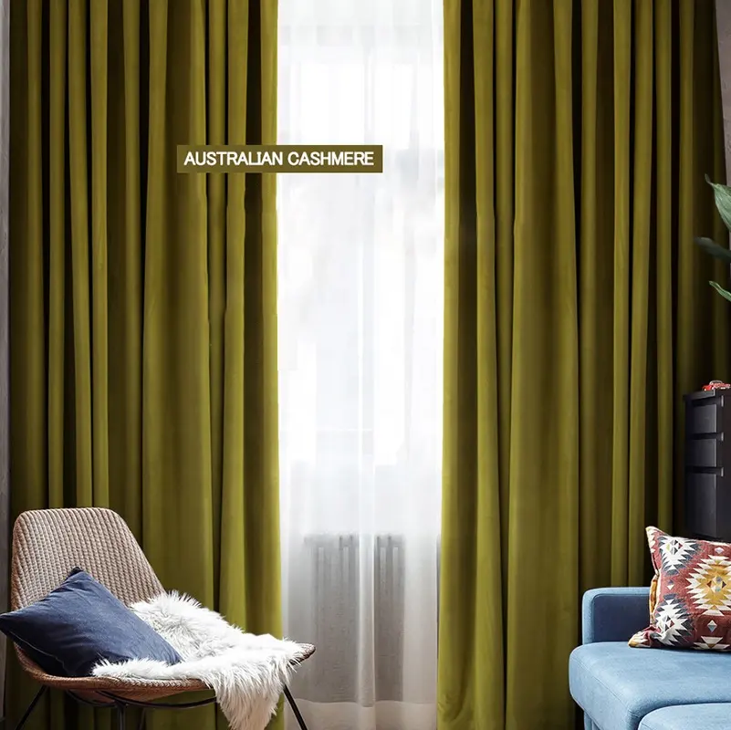 Thermal Insulated Curtain Bedroom Drapes Extra Long Plain 90% Black Out Luxury Curtain