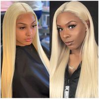 Pelucas Frontales de Encaje HD 13x6 al por Mayor, Peluca Frontal Completa de Encaje HD Natural Brasileño Liso, Cabello Humano Virgen sin Pegamento, Negro