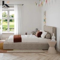 Nouvelle conception de lit modulaire moderne réglable et pliable avec tête de lit rembourrée pour la chambre des enfants
