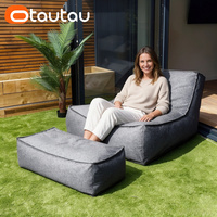 OTAUTAU Housse de pouf d'extérieur moderne en tissu sans rembourrage pour jardin, plage, piscine, canapé-lit, pouf de salon SF190