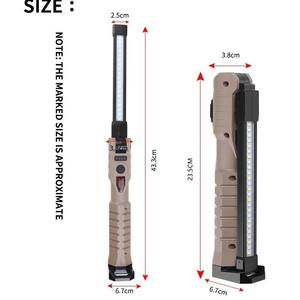 Lampe de travail pliable COB LED double face marron en ABS avec aimant puissant, lampe de secours robuste, indice de protection IP20, batterie incluse - Product Image 3